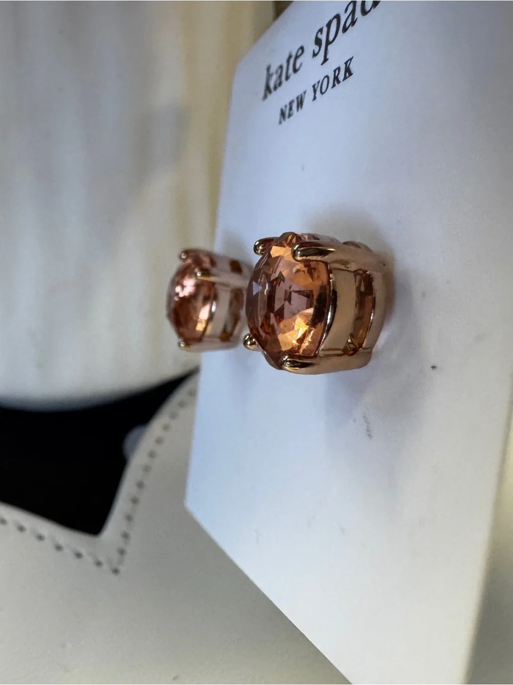 Stunning Kate Spade New York Peach Crystal Stud Earrings